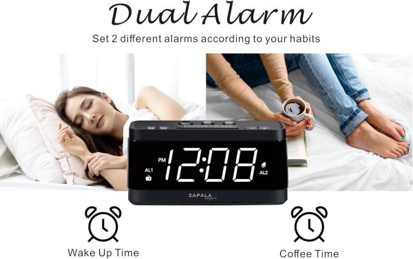 ZAPALA Expert Digital Clock Radio White ABS Material-2