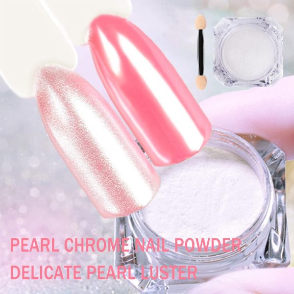 White Nail Glitter Powder Deepmind Beauty-2