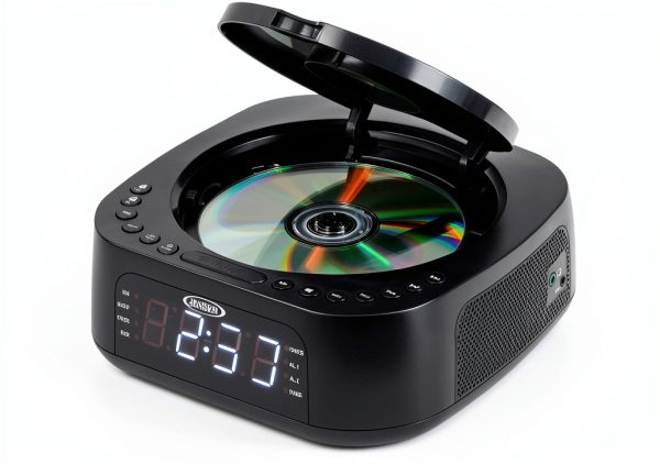 Clock Radio Jensen JCR-375 White LED Stereo-0