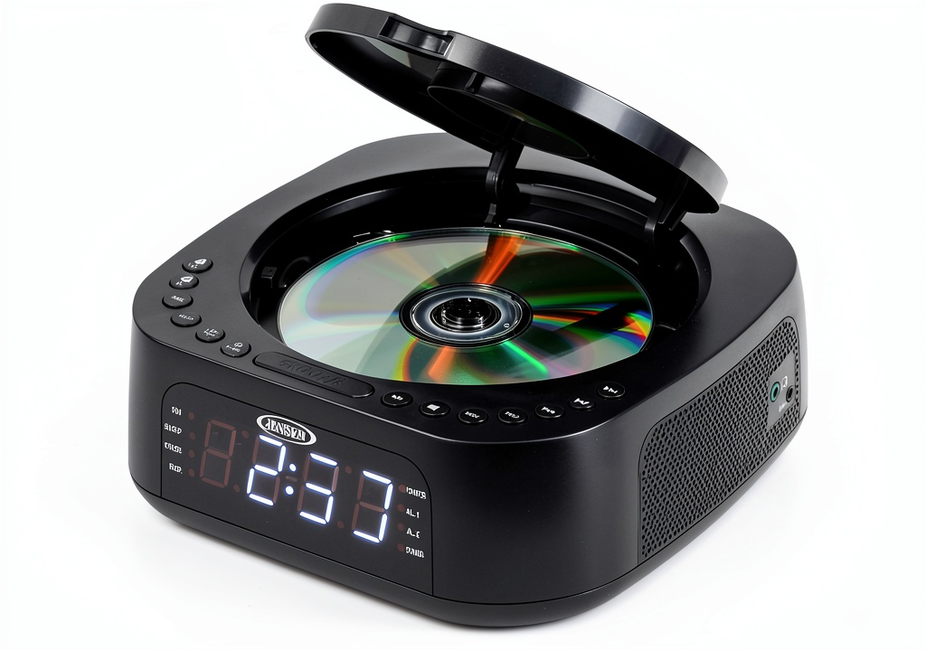 Installing Clock Radio Jensen JCR-375 White LED Stereo on a wooden bedside table