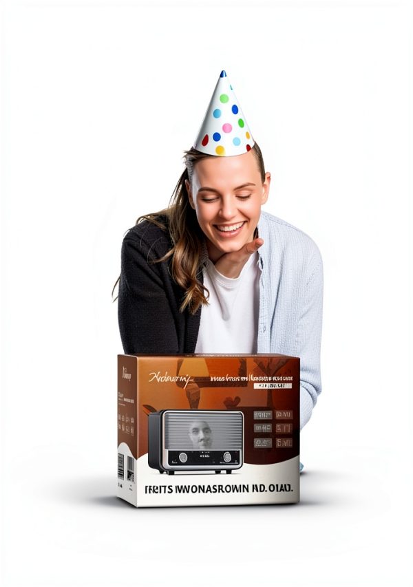 Bluetooth Clock Radio Audiocrazy Wood Grain Design-7