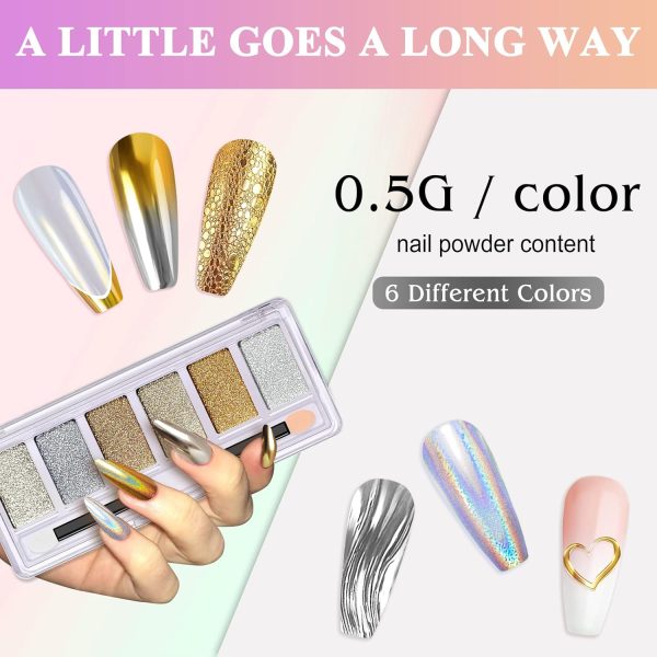 DRMODE 6-IN-1 Chrome Nail Powder Palette-6