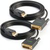 UVOOI DisplayPort to DVI Cable 20ft Black Male-to-Male-0