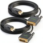 UVOOI DisplayPort to DVI Cable 20ft Black Male-to-Male-0