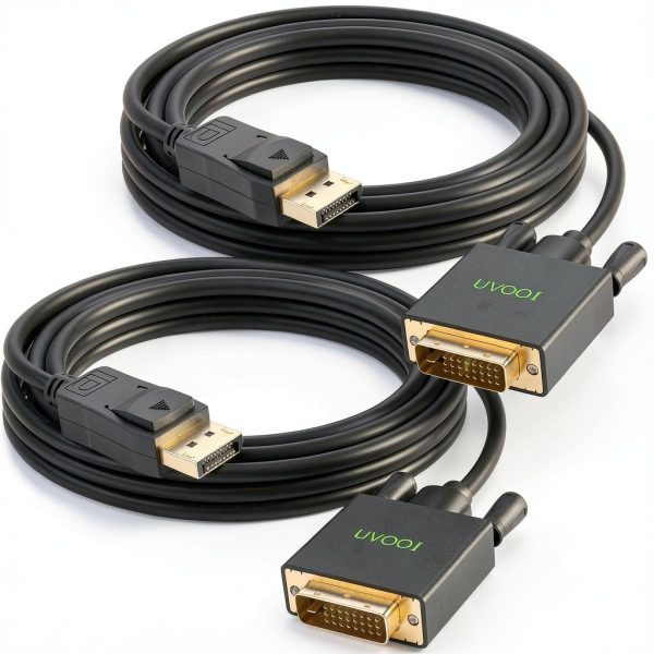 UVOOI DisplayPort to DVI Cable 20ft Black Male-to-Male-0
