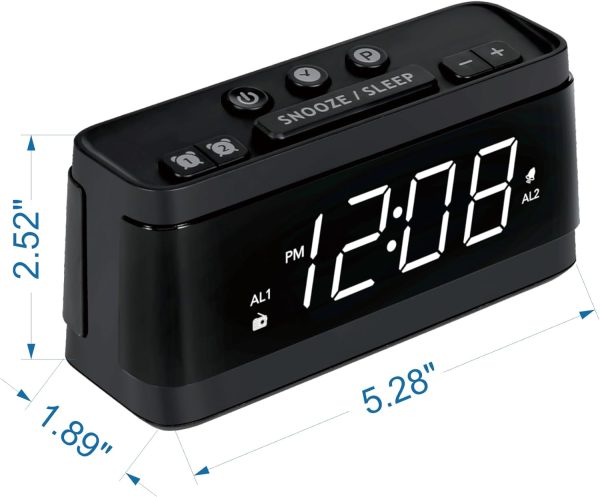 ZAPALA Expert Digital Clock Radio White ABS Material-6