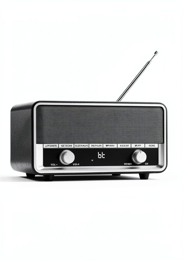 Bluetooth Clock Radio Audiocrazy Wood Grain Design-4