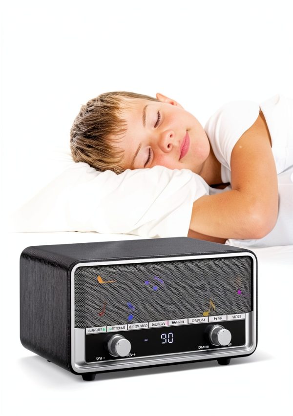 Bluetooth Clock Radio Audiocrazy Wood Grain Design-5