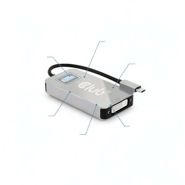 Club 3D USB C to DVI Adapter for DVI Displays-2