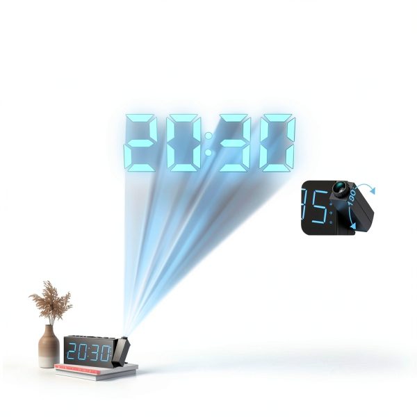 Mesqool Projection Alarm Clock with FM Radio-2