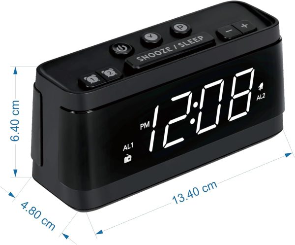 ZAPALA Expert Digital Clock Radio White ABS Material-7
