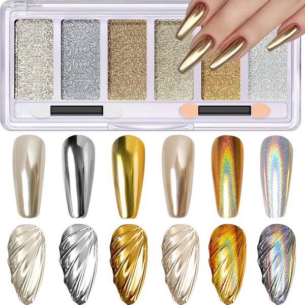 DRMODE 6-IN-1 Chrome Nail Powder Palette-0