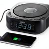 Clock Radio Jensen JCR-375 White LED Stereo-1