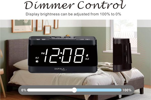 ZAPALA Expert Digital Clock Radio White ABS Material-3