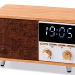 Retro Bluetooth Clock Radio SFOOEOJ Wood Fabric-0