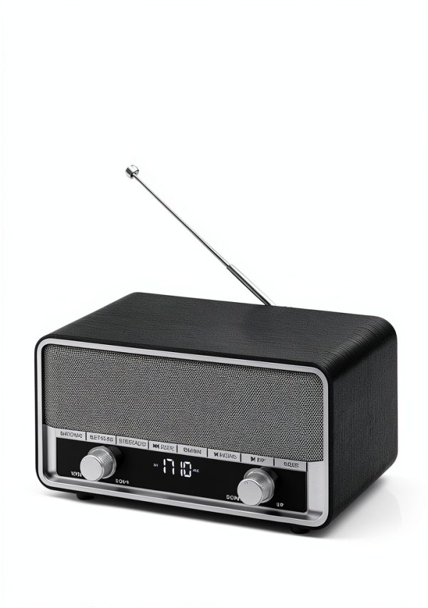 Bluetooth Clock Radio Audiocrazy Wood Grain Design-3