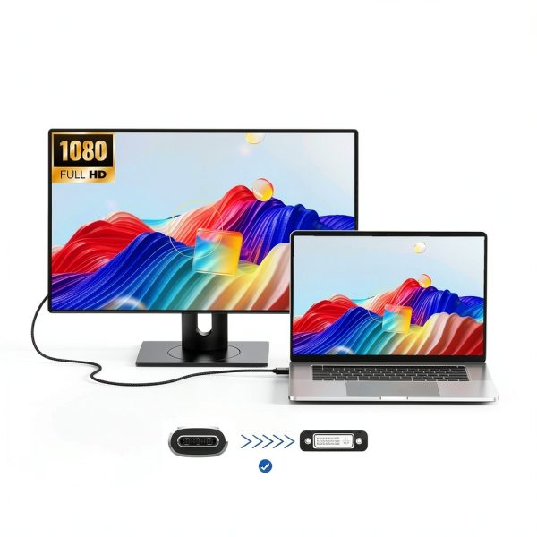 FEMORO USB C to DVI Cable Black Male-to-Male-1
