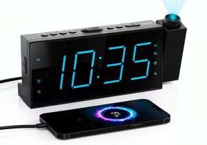 Mesqool Projection Alarm Clock with FM Radio-0