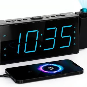 Mesqool Projection Alarm Clock with FM Radio-0