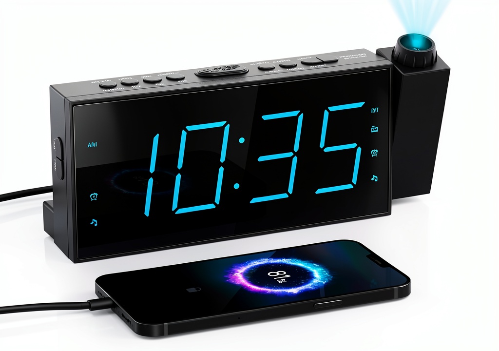 Mesqool Projection Alarm Clock with FM Radio