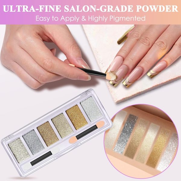 DRMODE 6-IN-1 Chrome Nail Powder Palette-2
