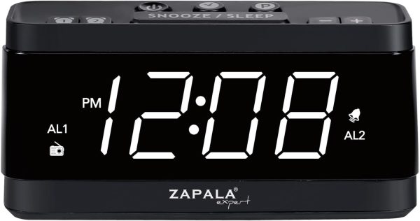 ZAPALA Expert Digital Clock Radio White ABS Material-0