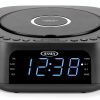 Clock Radio Jensen JCR-375 White LED Stereo-2