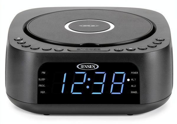 Clock Radio Jensen JCR-375 White LED Stereo-2