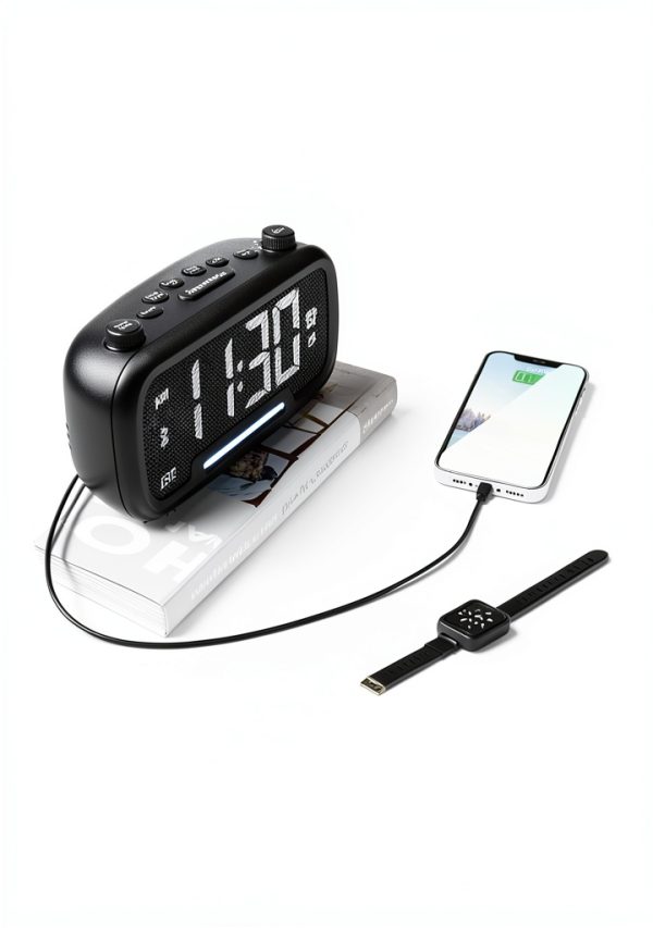 Mesqool Digital Alarm Clock Radio-4