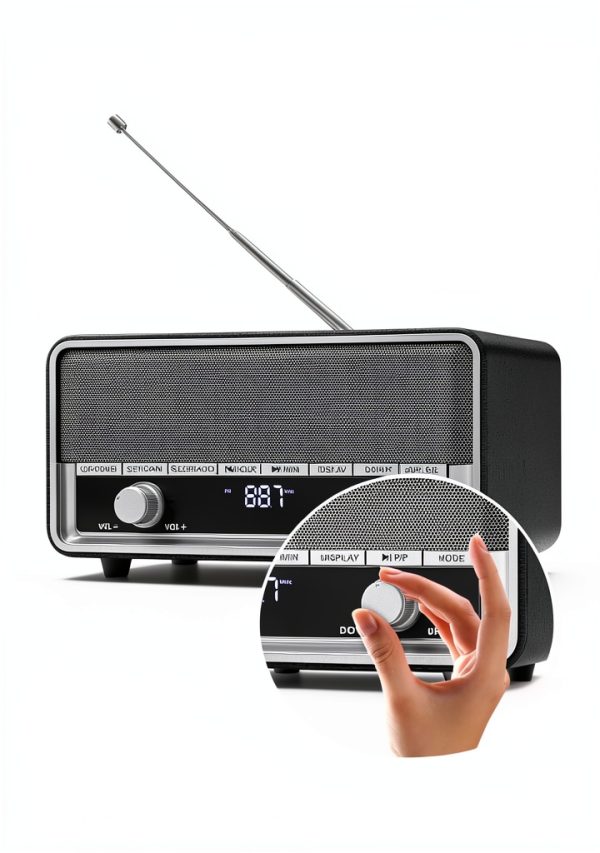 Bluetooth Clock Radio Audiocrazy Wood Grain Design-6