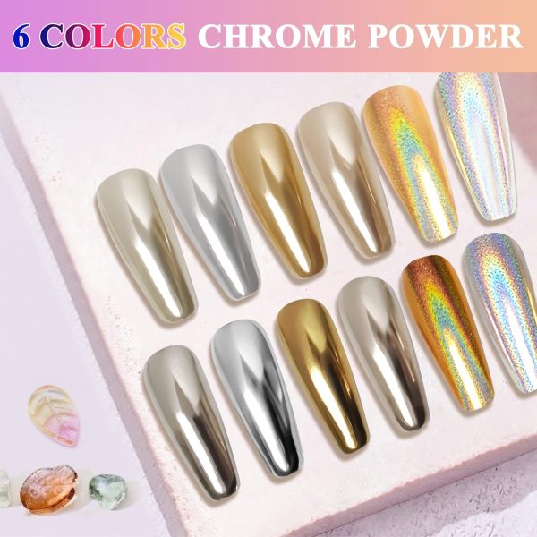 DRMODE 6-IN-1 Chrome Nail Powder Palette-3