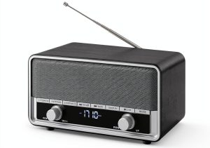 Bluetooth Clock Radio Audiocrazy Wood Grain Design-0