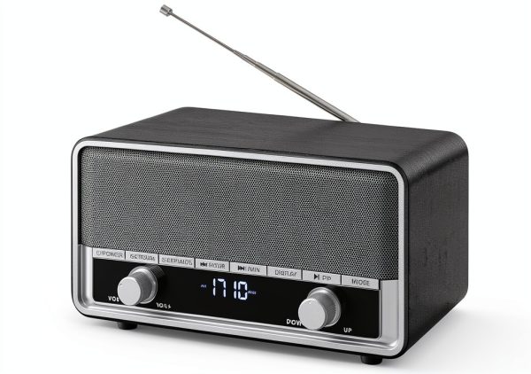 Bluetooth Clock Radio Audiocrazy Wood Grain Design-0