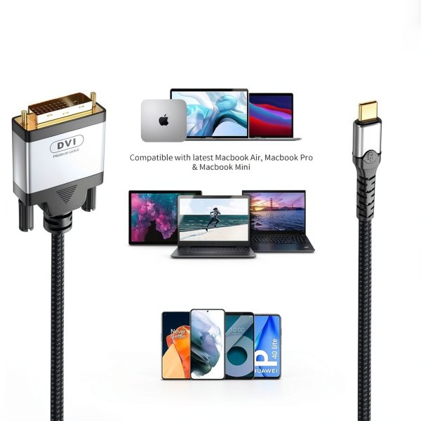 USB-C to DVI Adapter Critin High Speed Cable-3