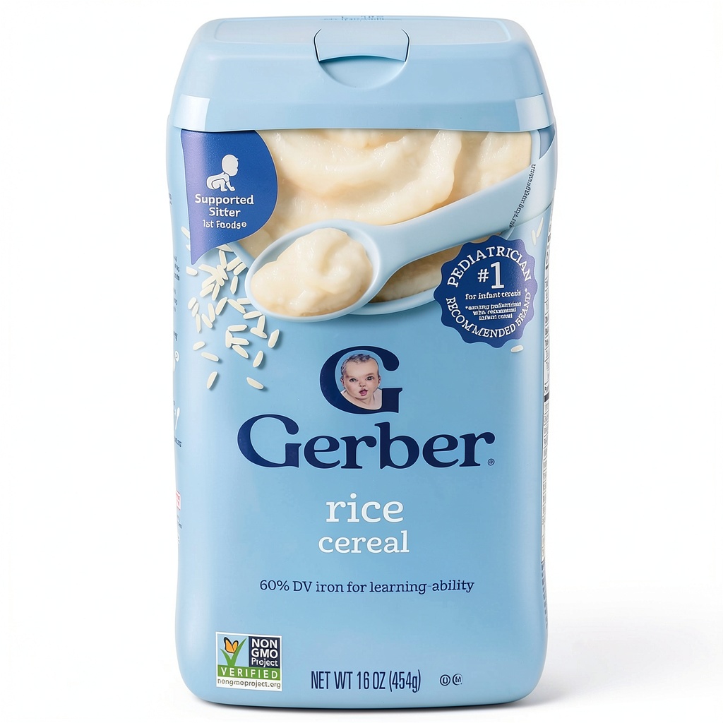 Baby cereal being mixed in a bowl