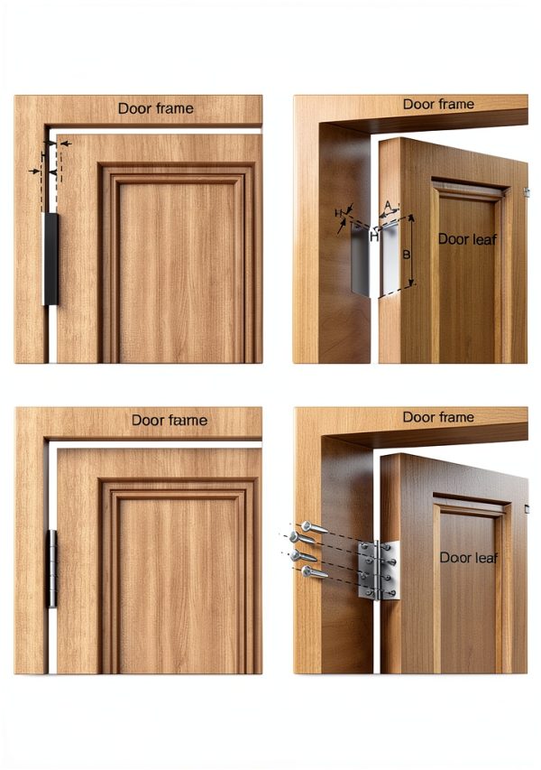 Door Hinge AKOAK 3‑Piece 4" Stainless Steel Bearing for Wooden Doors-3