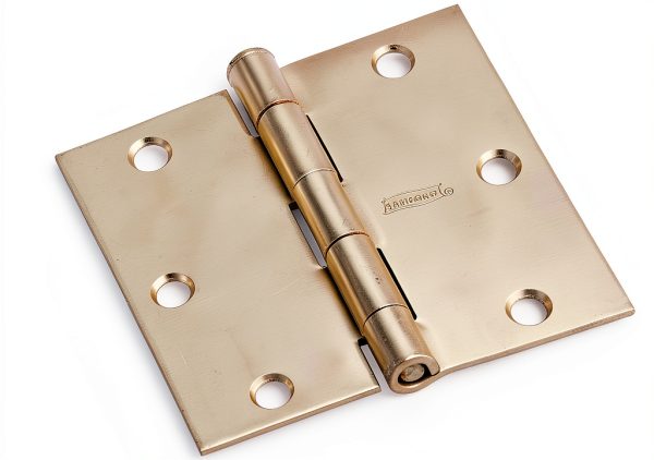 Stanley N830-232 3 in. Satin Brass Door Hinge Steel Brass Bearing-0