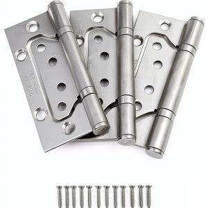 Door Hinge AKOAK 3‑Piece 4" Stainless Steel Bearing for Wooden Doors-0