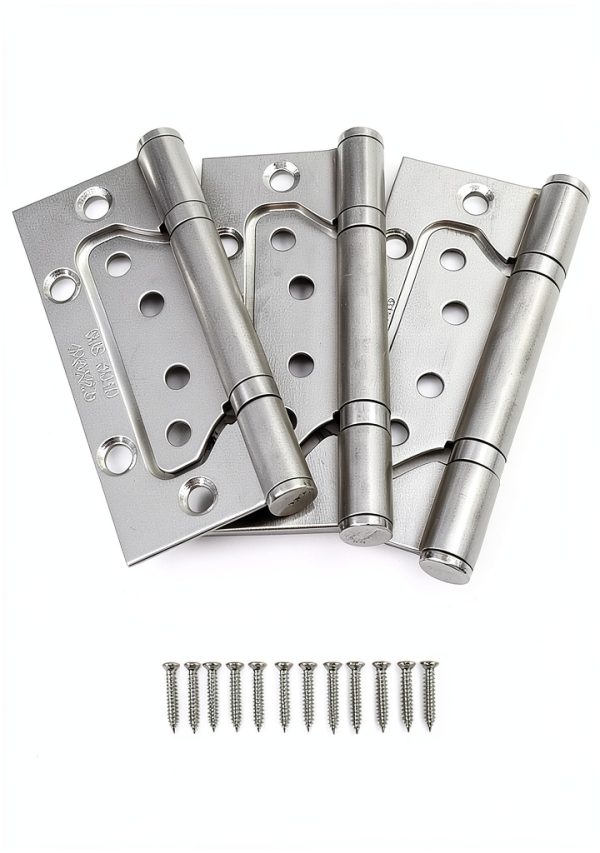 Door Hinge AKOAK 3‑Piece 4" Stainless Steel Bearing for Wooden Doors-0