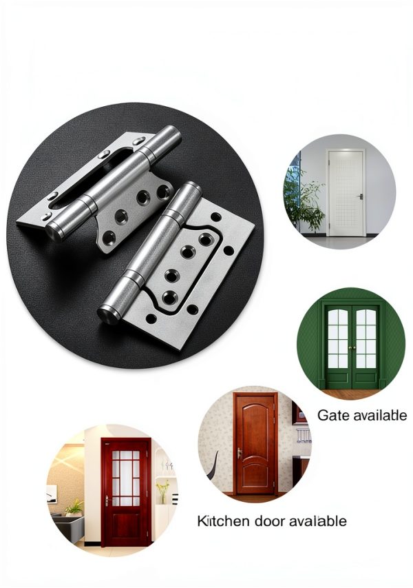 Door Hinge AKOAK 3‑Piece 4" Stainless Steel Bearing for Wooden Doors-2